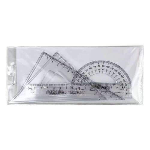 NEBULO Vonalzókészlet NEBULO 15cm vonalzóval 4 db-os