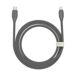 BASEUS JELLY LIQUID adatkábel és töltő (Type-C - lightning 8pin, 20W, PD gyorstöltés támogatás, 200cm) FEKETE Apple iPhone 7 4.7, Apple iPhone 7 Plus 5.5, Apple IPAD mini 4, Apple IPAD Pro 12.