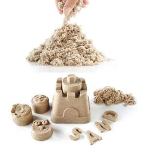 Kinetischer Sand, beige, 1kg, in einem Beutel, mit Beispielen für Sandburgen, Gesichtern und Buchstaben - Musikinstrumente zum Spielen, Zeichentafeln, Schreibtafeln, Schreibwaren-Sets, Kreative Spiele, Maltafeln und Filzstifte