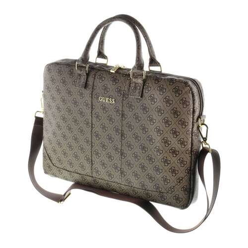 Braune Guess 4G Uptown Laptoptasche mit Schultergurt
