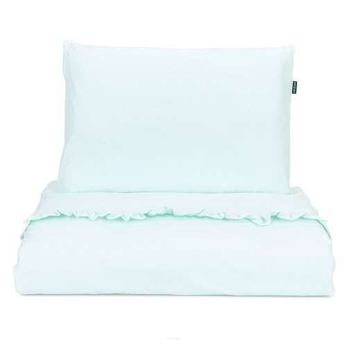 MTT Wavy 3 részes babaágynemű szett menta színben, tartalmaz egy paplanhuzatot, párnahuzatot és rácsvédőt