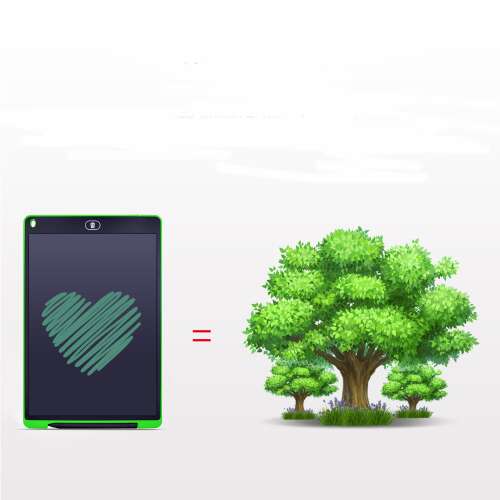 12 hüvelykes digitális rajztábla gyerekeknek, zöld, rajzolt szívvel a képernyőn