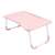 Ružový laptop stôl, prenosný stôl na prácu alebo štúdium, skladací a nastaviteľný, vhodný pre notebooky do 17 palcov