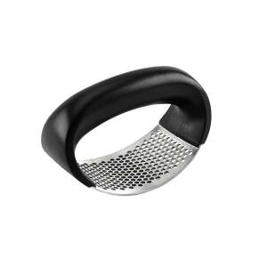 Knoblauchpresse mit schwarzem Griff, aus Edelstahl, einfach zu bedienen, spülmaschinenfest - Küche & Essen