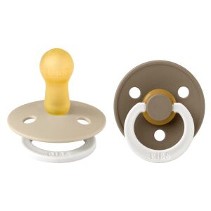 BIBS Colour Natúr Kaucsuk Cumi 2. méret - Vanília/Tölgy