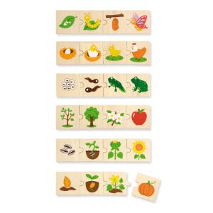 Viga Toys Holzpuzzle, das Lebenszyklen von Pflanzen und Tieren zeigt, Entwicklungsspielzeug für Kleinkinder - Entwicklungsspiele für Kinder im Kindergartenalter