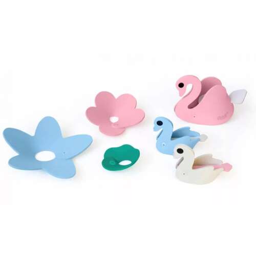 Quut Hattyúk tava fürdőjáték - 9 darabos 3D készlet, hattyúkkal, virágokkal és tavirózsákkal
