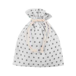 PACK-A-BAG fehér és szürke csillagos zsák, 14x18cm - Nonbrand Karácsonyi dekoráció