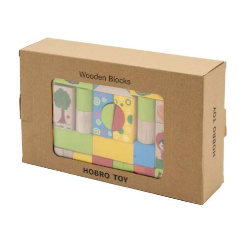 Hobro Toy 100 piese blocuri de construcție din lemn în cutie