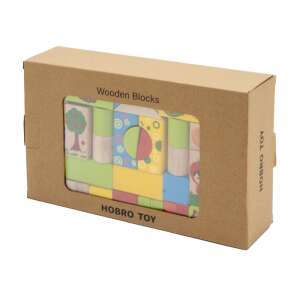 Hobro Toy 100 komada drvenih građevnih blokova u kutiji - Drvena igračka za građenje