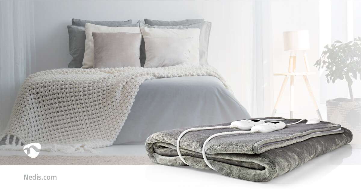 Nedis PEBL130CWT2 Double Electric Bed Warmer Blanket #grey | Pepita.com