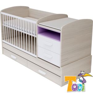 Todi Ice Cream Kombi Kiságy Pelenkázóval - 70x120cm