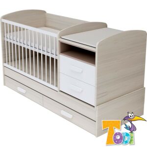 Todi Ice Cream Kombi Kiságy Pelenkázóval - 70x120cm