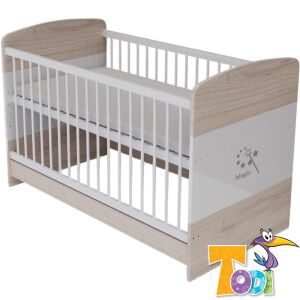 Todi Magic átalakítható kiságy 70x140 cm szilfa és fényes fehér kivitelben - Todi