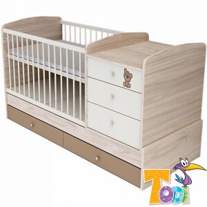 Todi Teddy Kombi Kiságy Pelenkázóval - 70x120 cm
