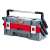 Keter Canti Trio 3-tier Tool Box with Removable Organizers, Red, Grey, Black