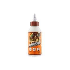 Gorilla Wood Glue, butelka 236ml, biały klej, brązowa zakrętka, pomarańczowa etykieta, logo goryla - Klej w płynie