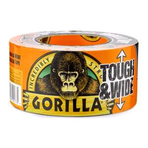 Rulou de bandă adezivă Gorilla Tape Tough & Wide, bandă neagră cu etichetă portocalie - Benzi adezive