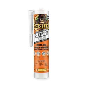 Gorilla Sealant Clear, 295ml, multi-use shower, bathroom, window & door sealant, clear silicone sealant, mold resistant, lifetime guarantee - Gorilla Glue Sealant