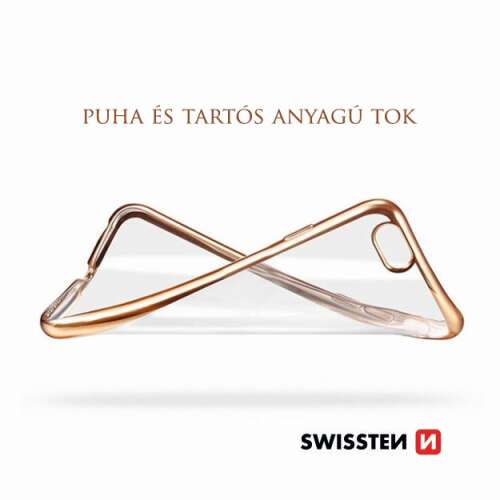 Swissten Electro Jelly Hülle für Huawei Y5 II / Y6 II Compact, transparent mit goldfarbenem Rand