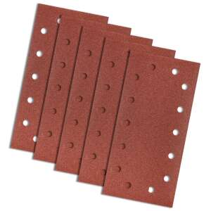 Pack of 5 Graphite sandpaper sheets, 115 x 230mm, grit 100, with holes, hook and loop - Sandpaper