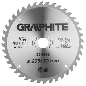 Graphite 235 x 30mm circular saw blade with 40 teeth for wood - Tool