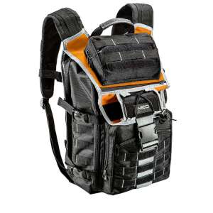NEO Tools 84-304 Werkzeugrucksack schwarz und orange mit 4 Außen- und 18 Innentaschen - NEO Tools