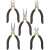 Topex precision pliers set, 5 pieces, includes needle nose pliers, side cutters, long nose pliers, bent long nose pliers, and universal pliers
