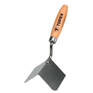 Topex corner trowel 80x60mm, angled, external, with wooden handle - Hand tool