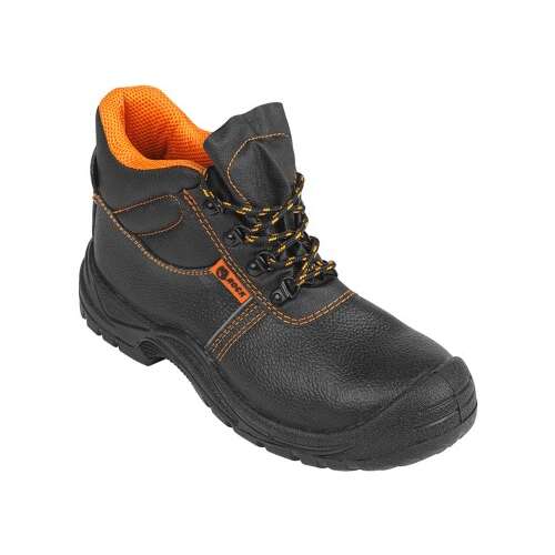 Rock Master-ab-o munkavédelmi bakancs, fekete-narancs színben, S1P, SRC, acél orrvédővel, acél talplemezzel