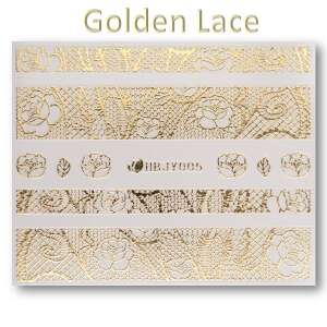 Arany csipke körmök matricák, HBJY-005, Arany körmök díszítő matricák, Öntapadó körmök matricák, Körmök díszítés kellékek - Körömmatrica