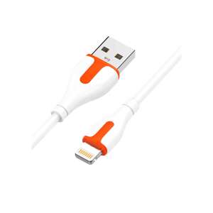 Kabel ładujące LDNIO LS571 Lightning do USB-A, białe i pomarańczowe, 1 metr długości, szybkie ładowanie 2.4A - Kabel Lightning