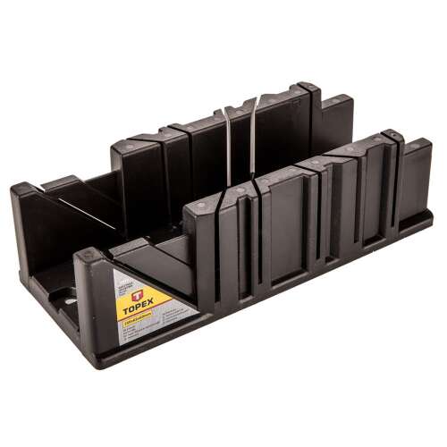 Topex mitre box for cutting wood at 22.5, 45, and 90 degrees