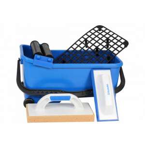 Set de faianță Kubala cu două gletiere, găleată albastră și burete - Unelte de vopsit si tencuit