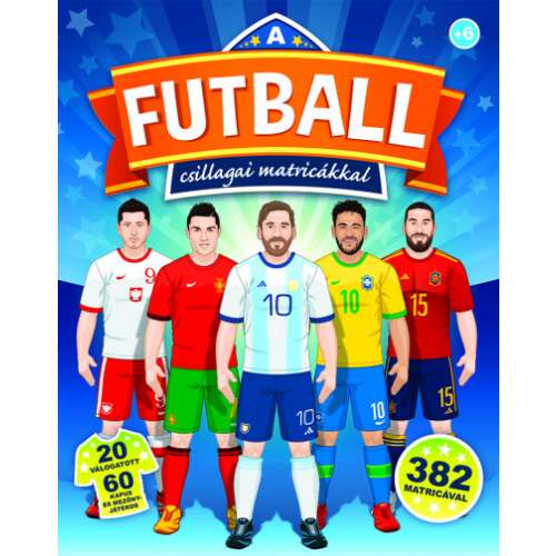 A futball csillagai matricáskönyv borítója focisztárokkal