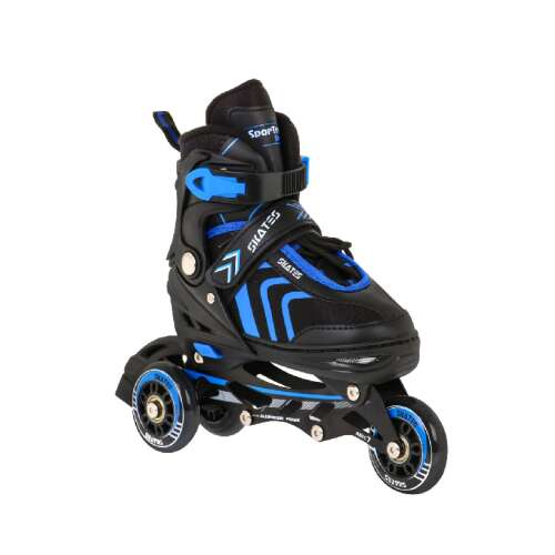 SportTrike inline skates 4 in 1, black and blue, size 39-43, angled view
