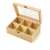 Fából készült teafilter tartó doboz 6 rekeszes üvegtetővel