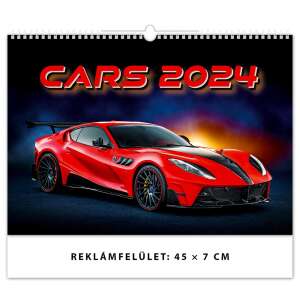 Cars 2024 falinaptár, piros sportkocsival - Irodai kiegészítő