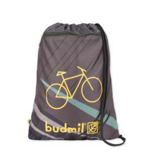 Budmil Samara Turnbeutel, grau, mit Fahrrad-Motiv - Turnbeutel