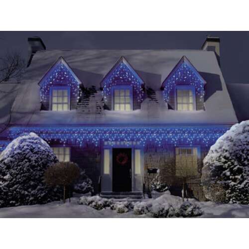 Snur de lumina Icicle de Craciun 188 LED-uri 8 m lungime albastru