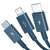 Baseus Superior Series 3-in-1 Schnelllade-Datenkabel, blau, 1,5m, Micro-USB, USB-C, Lightning, Stecker
