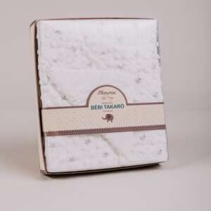 NAT. Pătură pentru bebeluși 75x100cm Bubble Star, albă cu stele, moale și confortabilă, perfectă pentru nou-născuți și copii mici - Paturici bebe