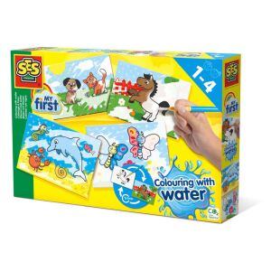 SES Moj prvi set za bojanje vodom - Životinje. Edukativna igračka za djecu od 1-4 godine. - SES Creative