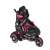 SportTrike inline skates, black and pink, adjustable size, front view