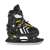SportTrike 4 in 1 verstellbare Inline-Skates für Kinder, schwarz und gelb, Größe 34-38, Eislaufmodus