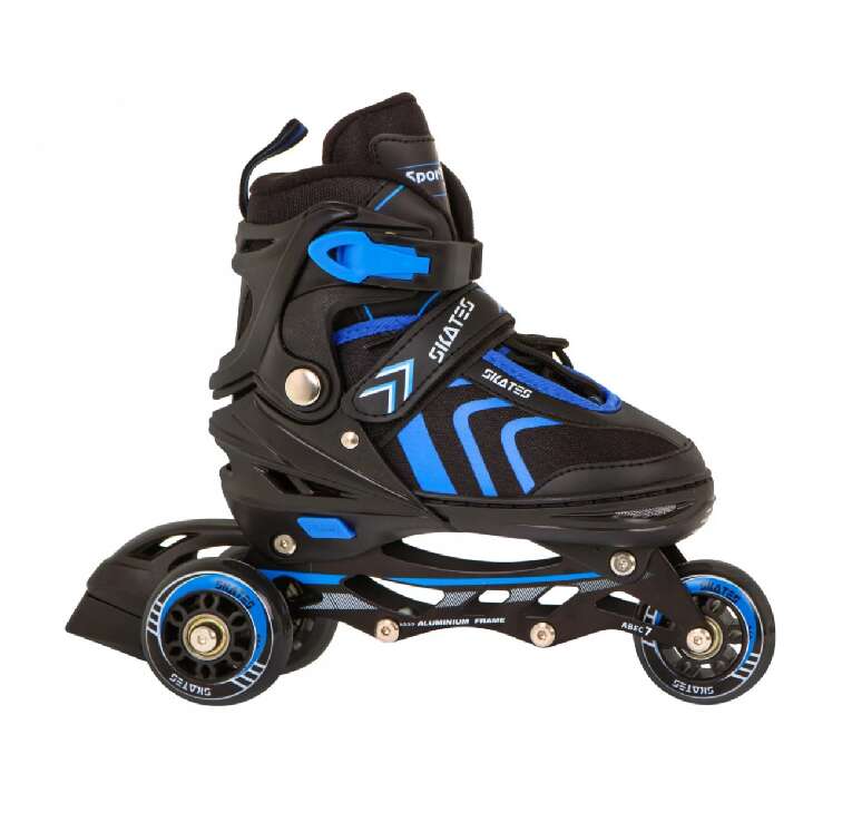 Patine SporTrike 4-în-1, 29-33, albastru, reglare la 5 trepte, construcție semirigidă