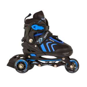 Role inline SportTrike 4 în 1 pentru copii, albastru și negru, mărime reglabilă, vedere laterală - Patine cu role