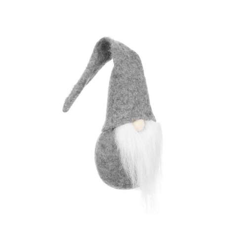 Gnome scandinavian de Crăciun gri, 30 cm înălțime, din pâslă și plastic, perfect pentru decorarea de Crăciun