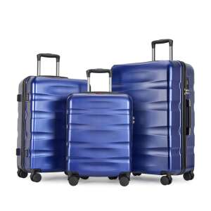 Set de valize albastre BONTOUR Wave, 3 piese, cu încuietoare TSA - Valize și genți