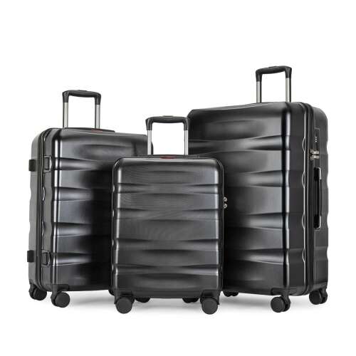 3-dielna čierna súprava kufrov BONTOUR Wave